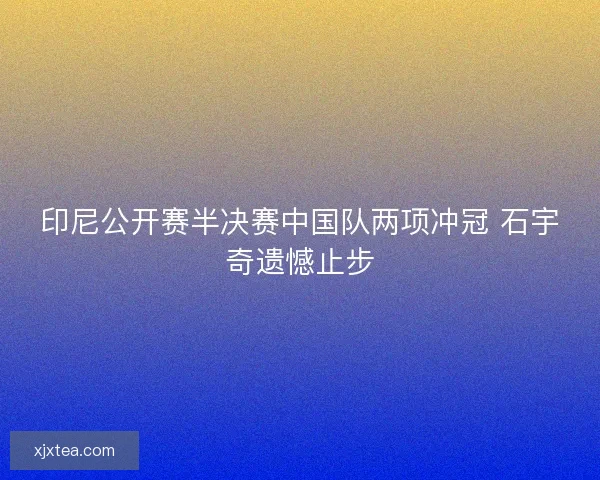 印尼公开赛半决赛中国队两项冲冠 石宇奇遗憾止步